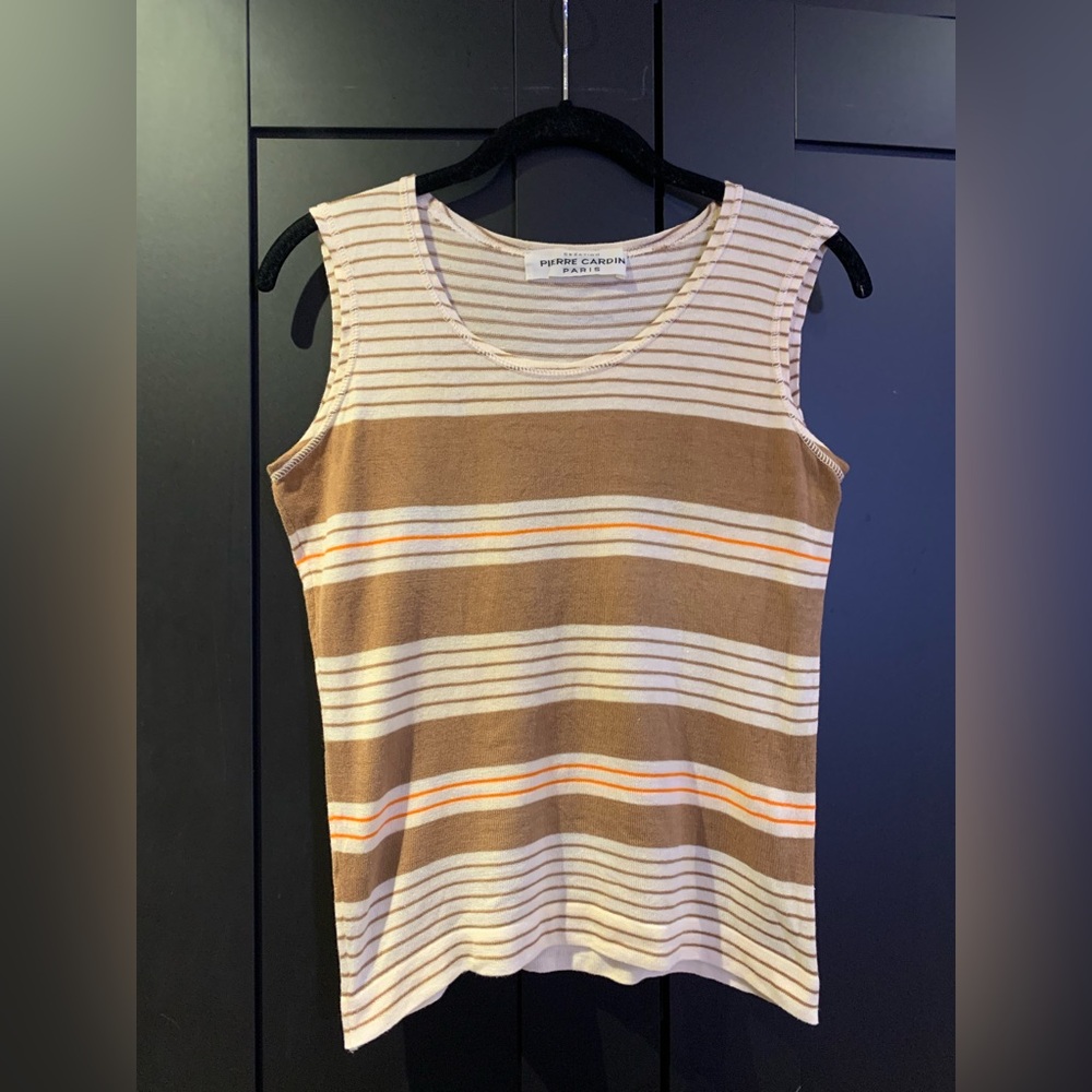Vintage Pierre Cardin Women's Striped Tank Top
